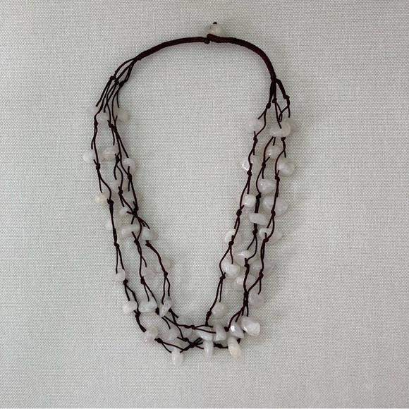 Three Strand Stone Necklace - Picture 5 of 6